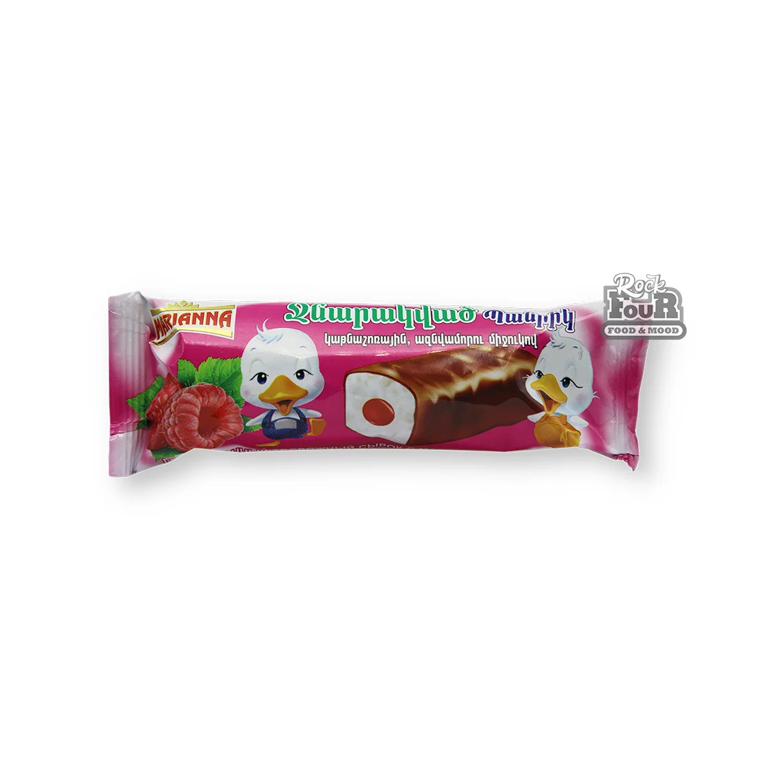 Glazed curd cheese with raspberry filling "Marianna" 40g